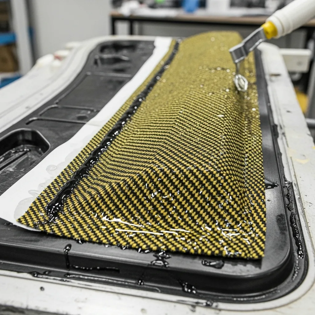 Tkanina węglowo-aramidowa 210g twill - obrazek 3