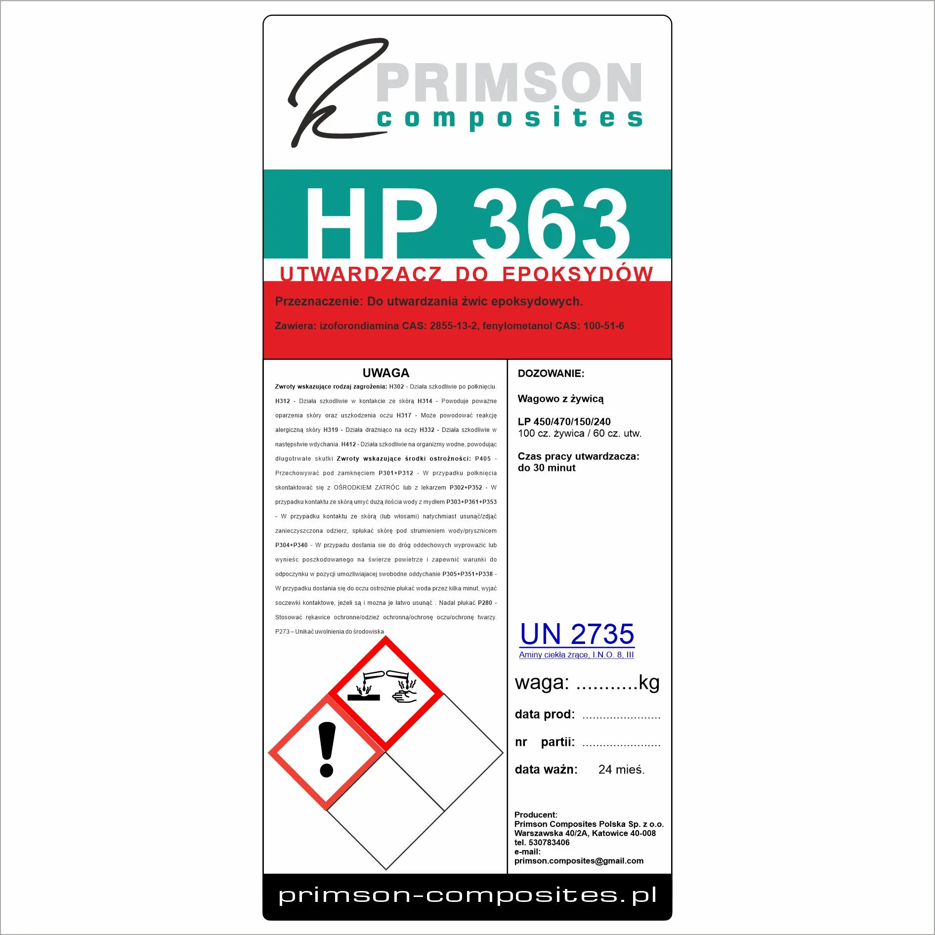 Utwardzacz HP 363 - obrazek 2