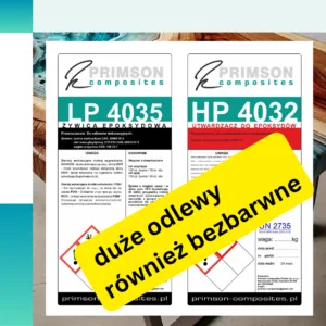 Zestaw: żywica LP 4035 + utwardzacz HP 4032, duże odlewy również bezbarwne