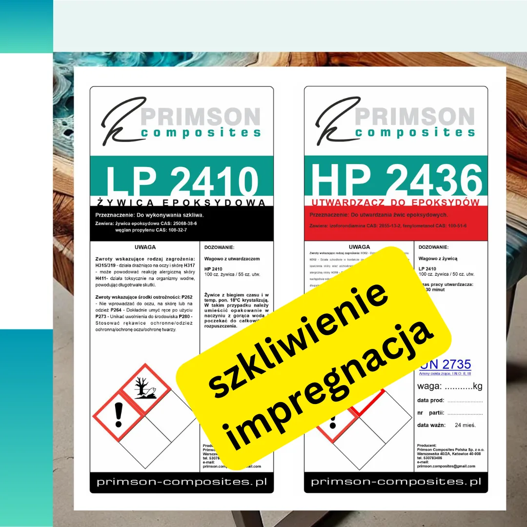 Zestaw: żywica LP 2410 + utwardzacz HP 2436, szkliwienie i impregnacja